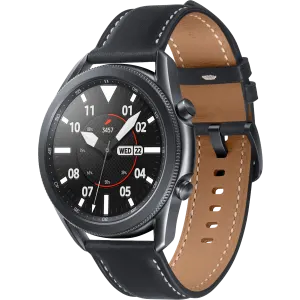Samsung Galaxy Watch3, 45mm Stainless steel case, Real leather band
