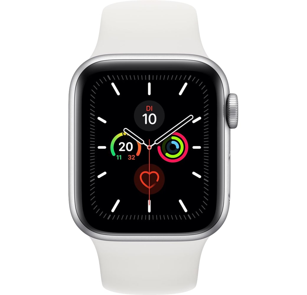 White Apple Watch Series 5 GPS, Aluminium behuizing, 40 mm.1