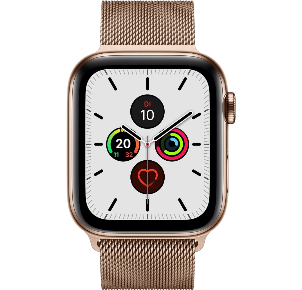 Oro Apple Watch Series 5 GPS + Cellular, caja de acero inoxidable, 44 mm.1