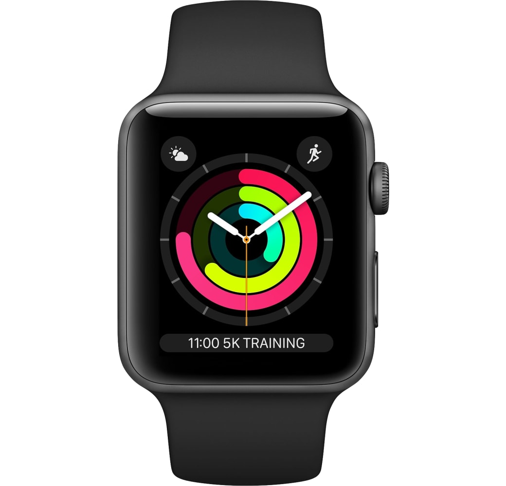 Black Apple Watch Series 3 GPS, 38mm Aluminium case, Sport band.1