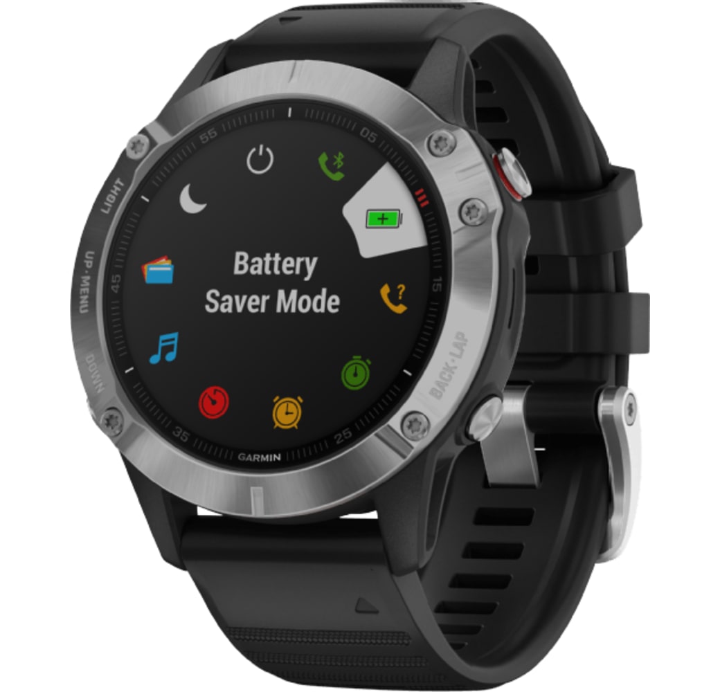 Negro Garmin Fenix ​​6 Smartwatch, acero inoxidable, 47 mm.3