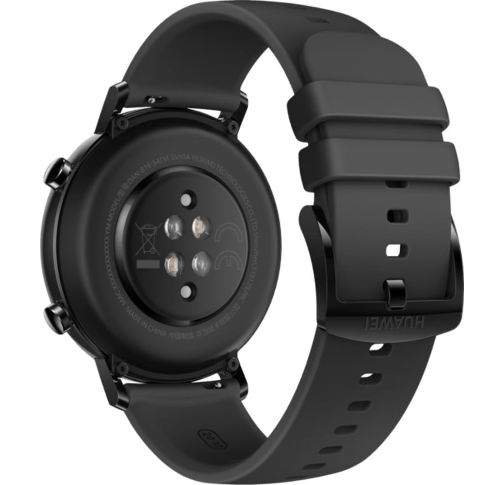 Black Huawei GT2 Sport Edition Smartwatch, Stainless Steel Case, 42mm.4