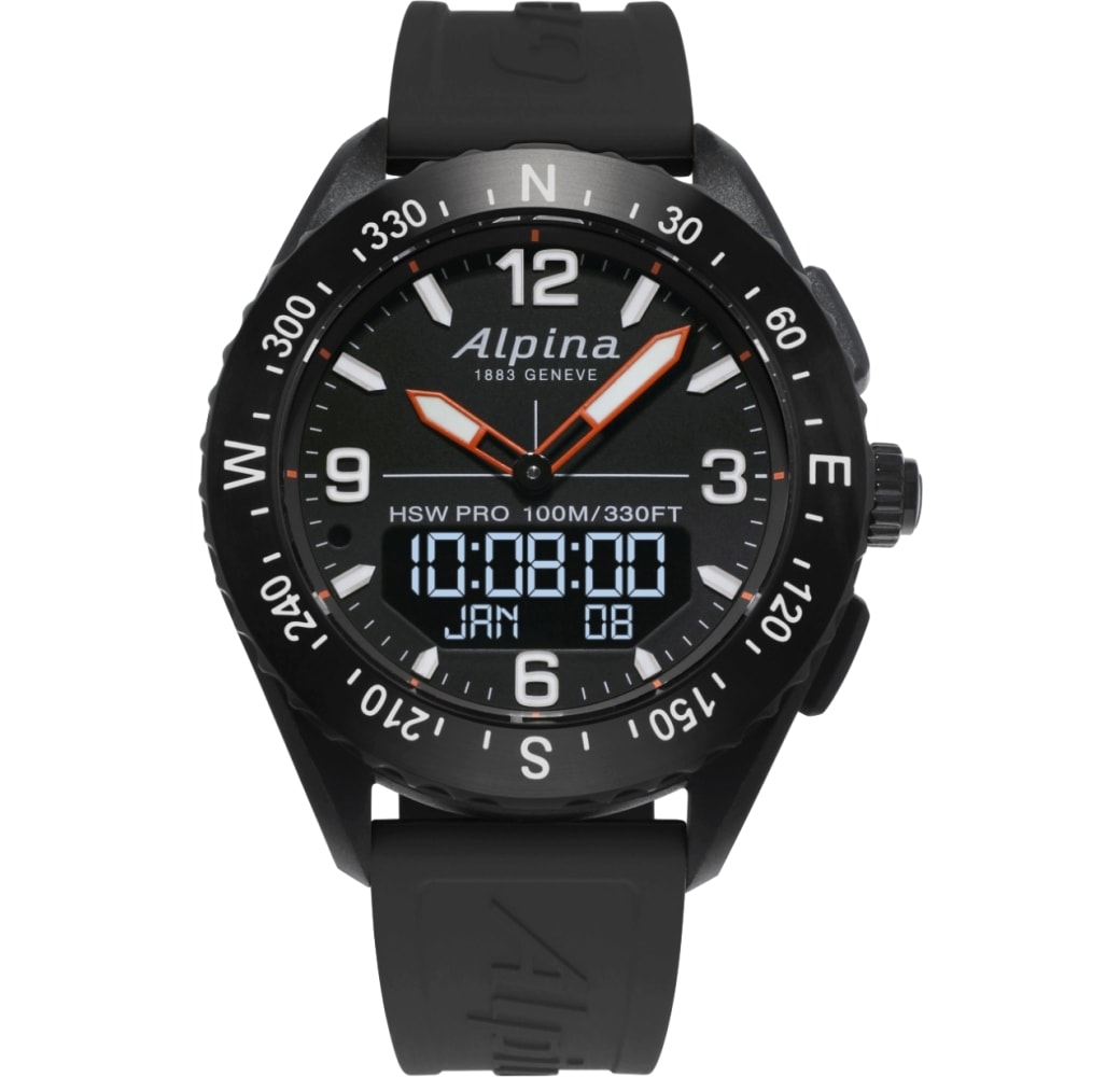 Black Alpina AlpinerX Smartwatch, Stainless steel case, 45 mm.1