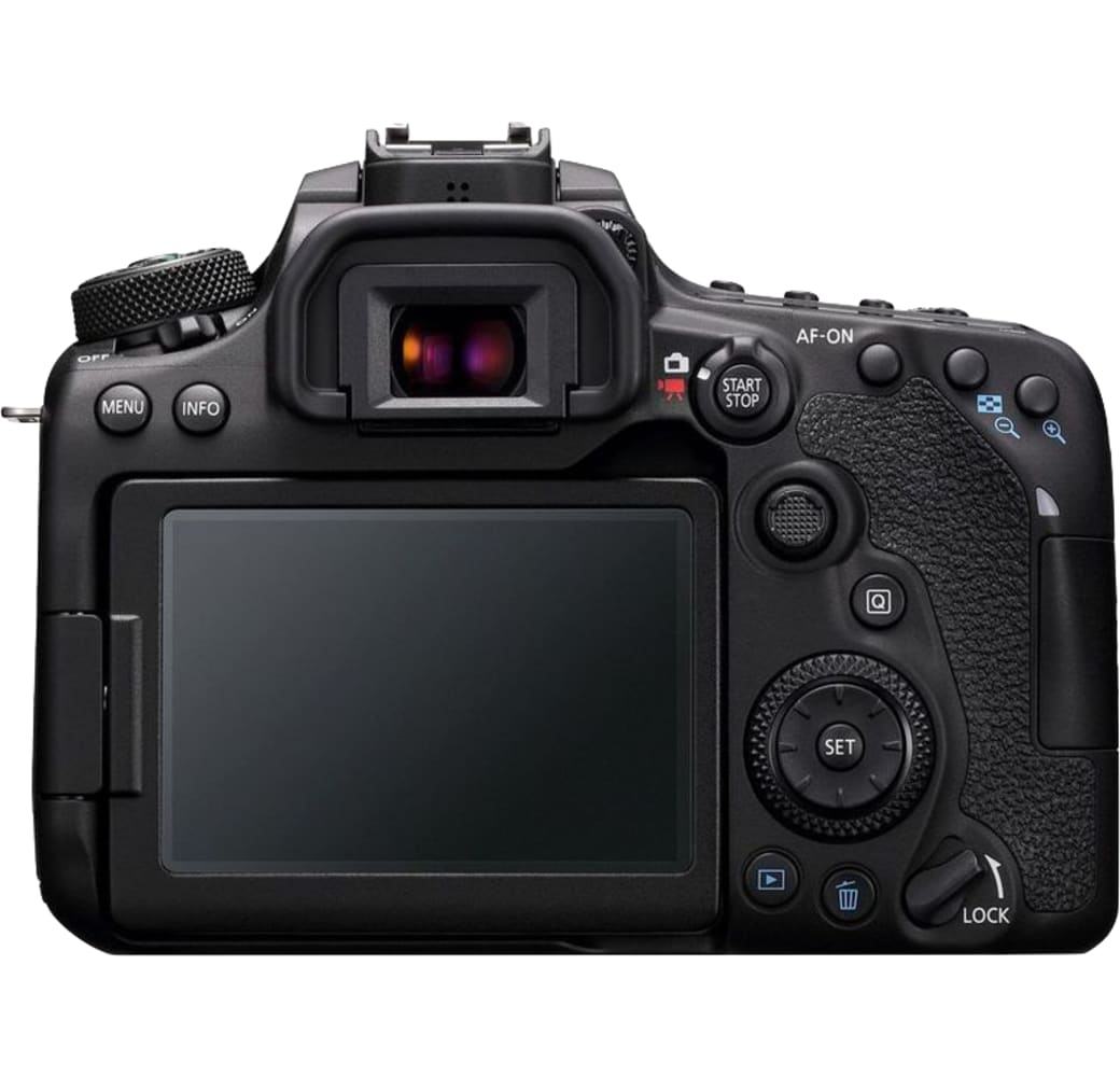 Schwarz Canon EOS 90D Systemkamera, mit Objektiv EF-S 18-55mm f/3.5-5.6 IS STM.2