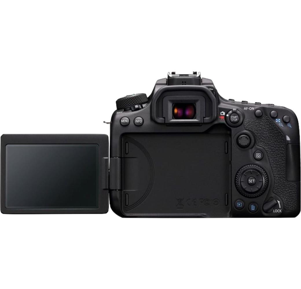 Schwarz Canon EOS 90D Systemkamera, mit Objektiv EF-S 18-55mm f/3.5-5.6 IS STM.3