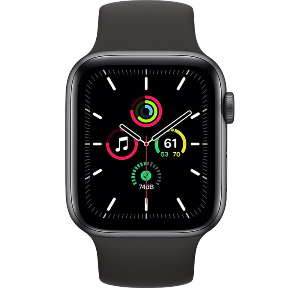 Schwarz Apple Watch SE GPS, Aluminiumgehäuse, 44 mm.2