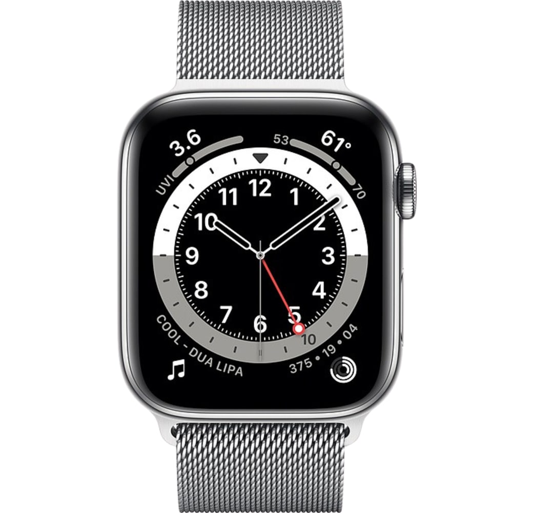 Silber Apple Watch Series 6 GPS + Cellular, Edelstahlgehäuse, 40 mm.2