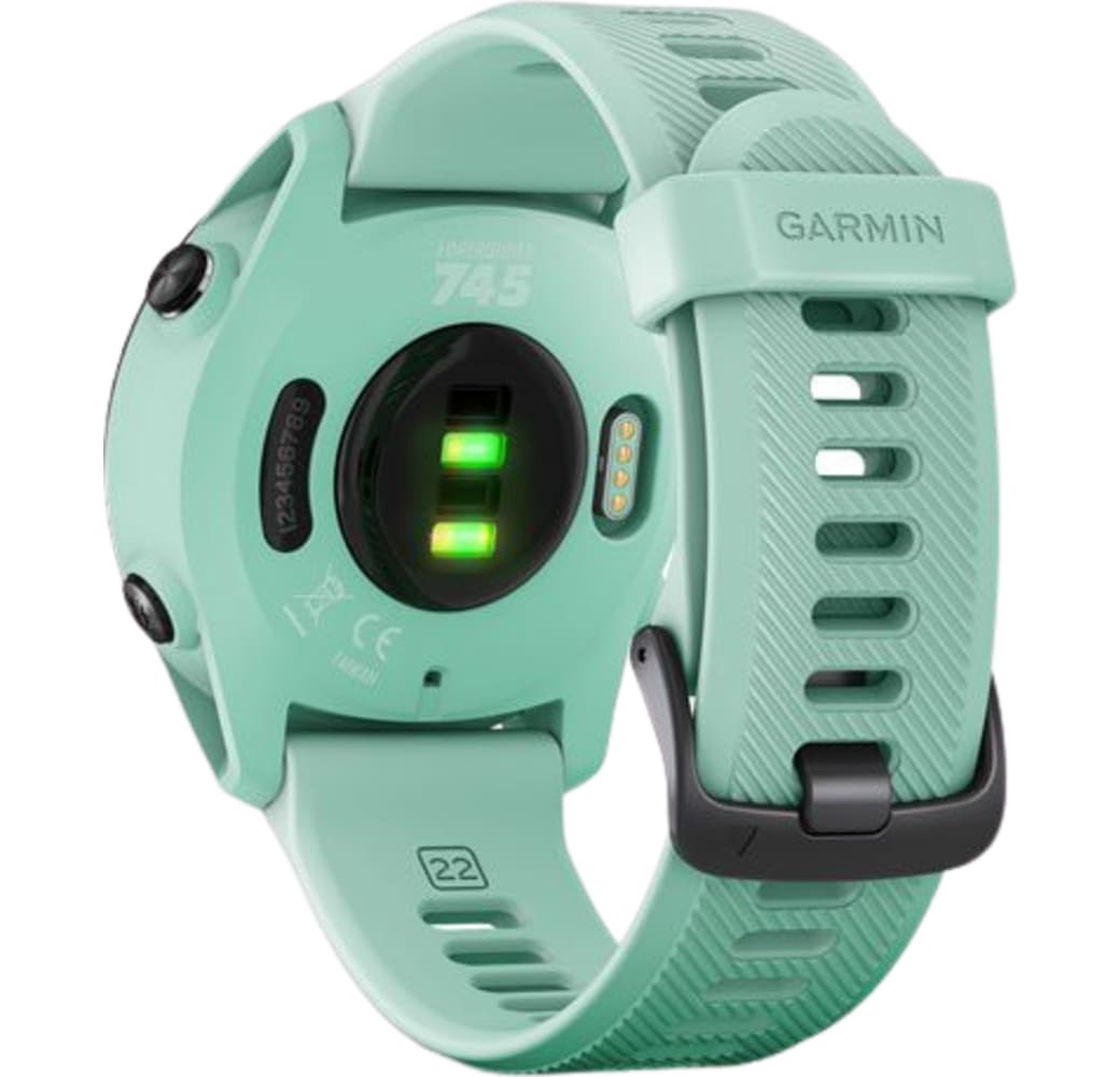 Pastelgroen Garmin Forerunner 745 smartwatch, vezelversterkte polymeerbehuizing, 44 mm.4