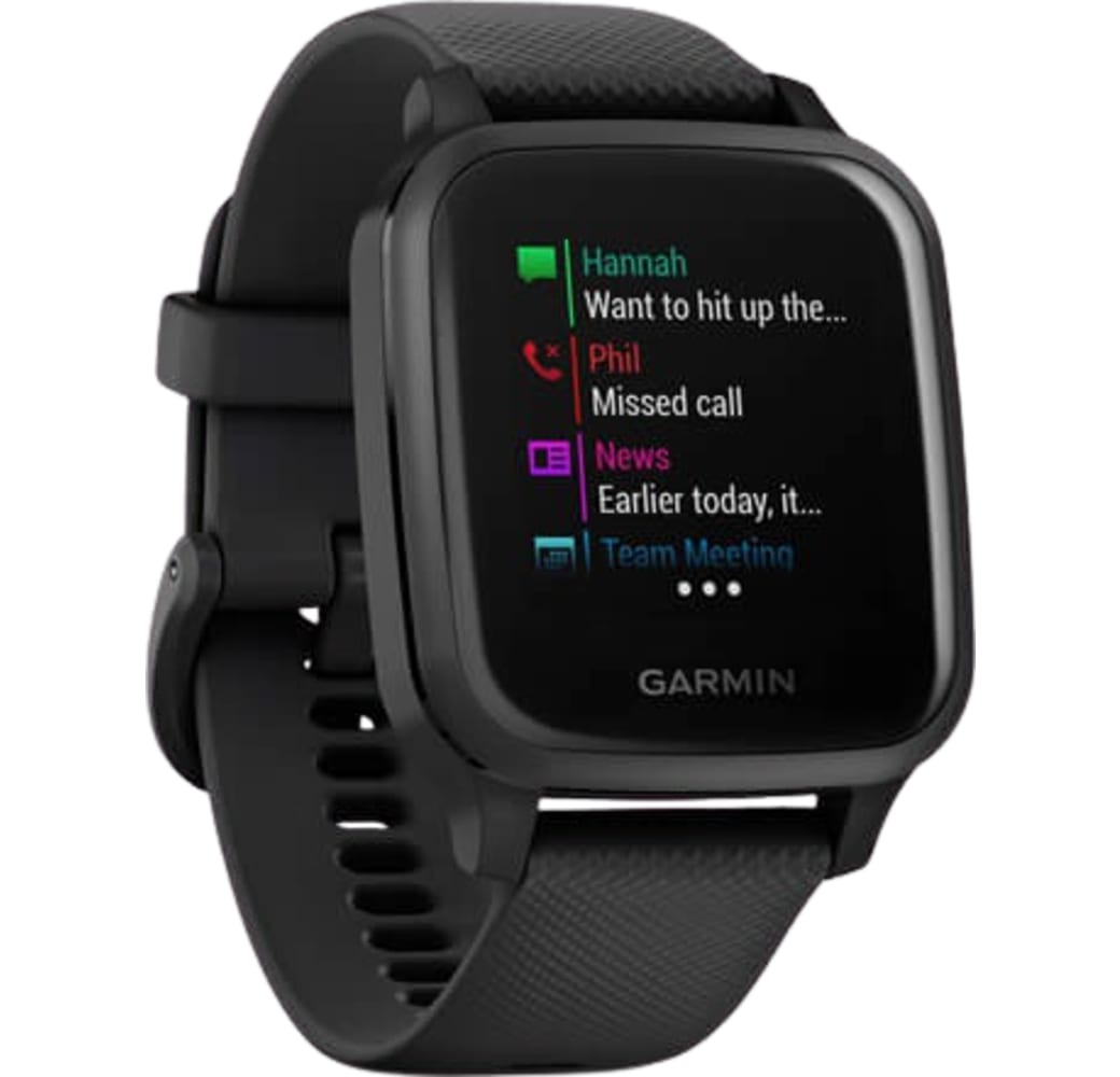 Black Garmin Venu Sq Music Smartwatch, Fiber reinforced polymer case, 40mm.2