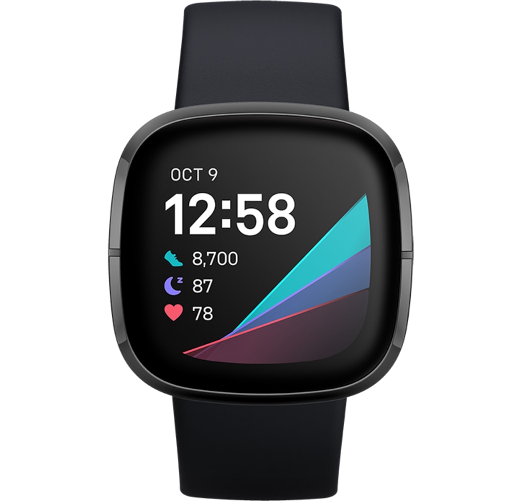 Carbon & Graphite Fitbit Sense Smartwatch, Stainless steel case, 41mm.2