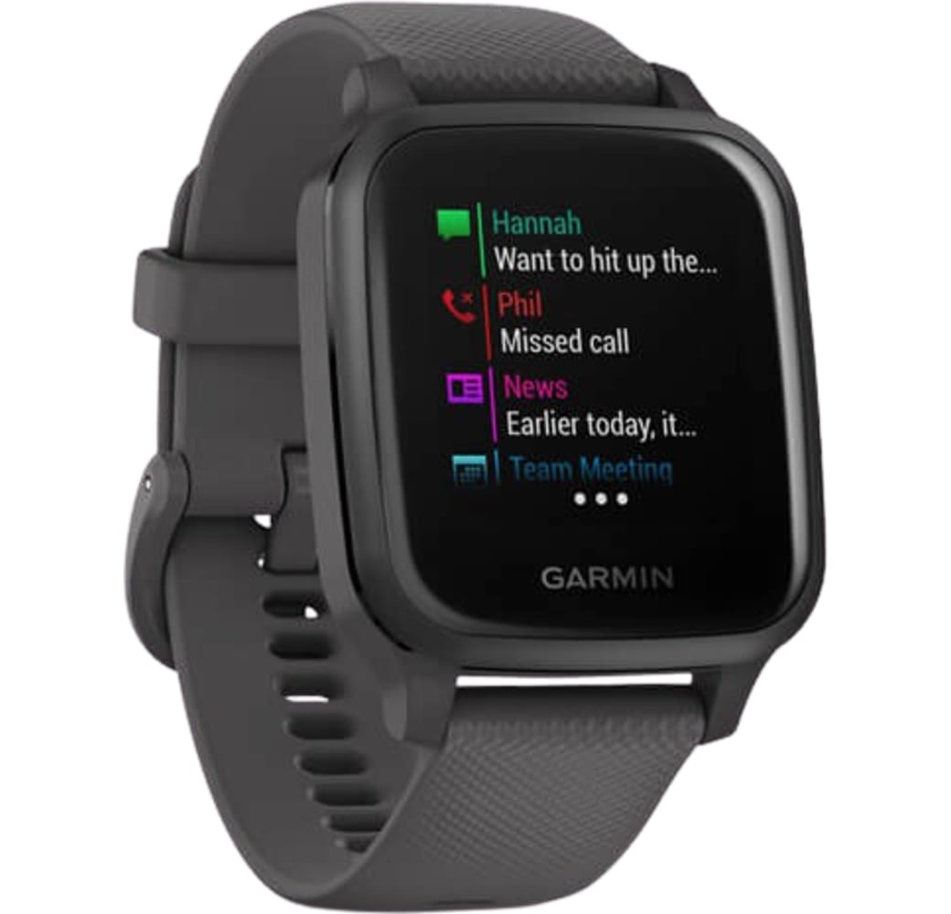 Grijs Garmin Venu Sq smartwatch, vezelversterkte polymeerbehuizing, 40 mm.2