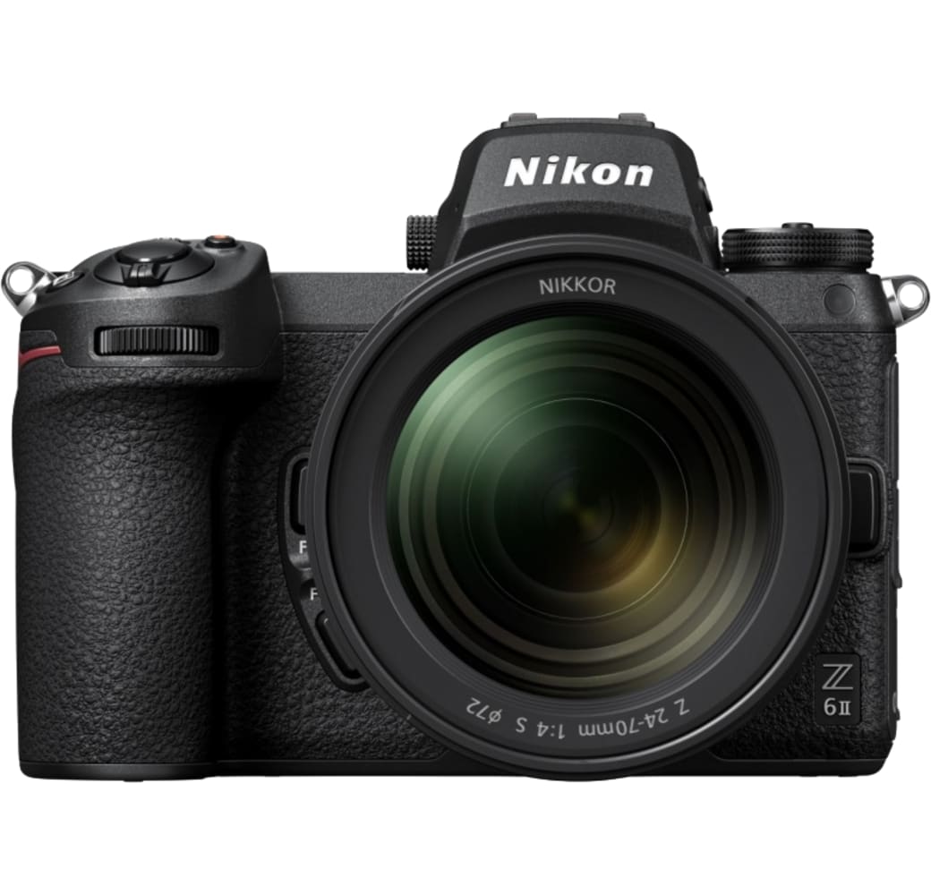 Schwarz Nikon Z6 II Systemkamera, mit Objektiv NIKKOR Z 24-70 mm f/4 S.2