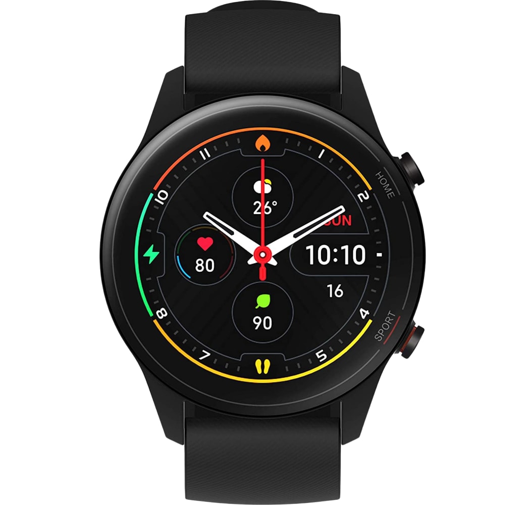 Zwart Xiaomi Mi smartwatch, glasvezelversterkte polycarbonaatkast, 46 mm.2