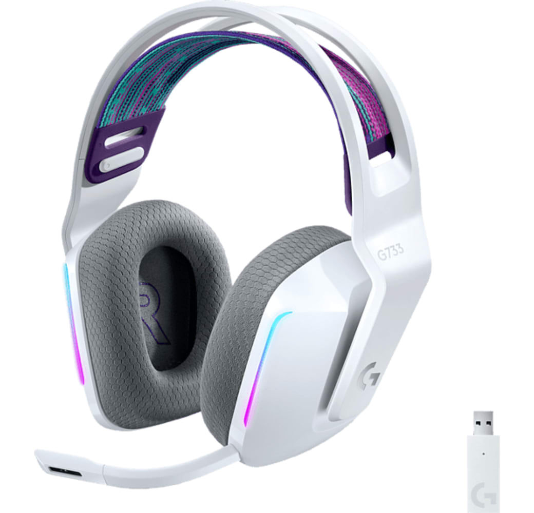 White Logitech G733 Lightspeed Over-ear Gaming Headphones.1