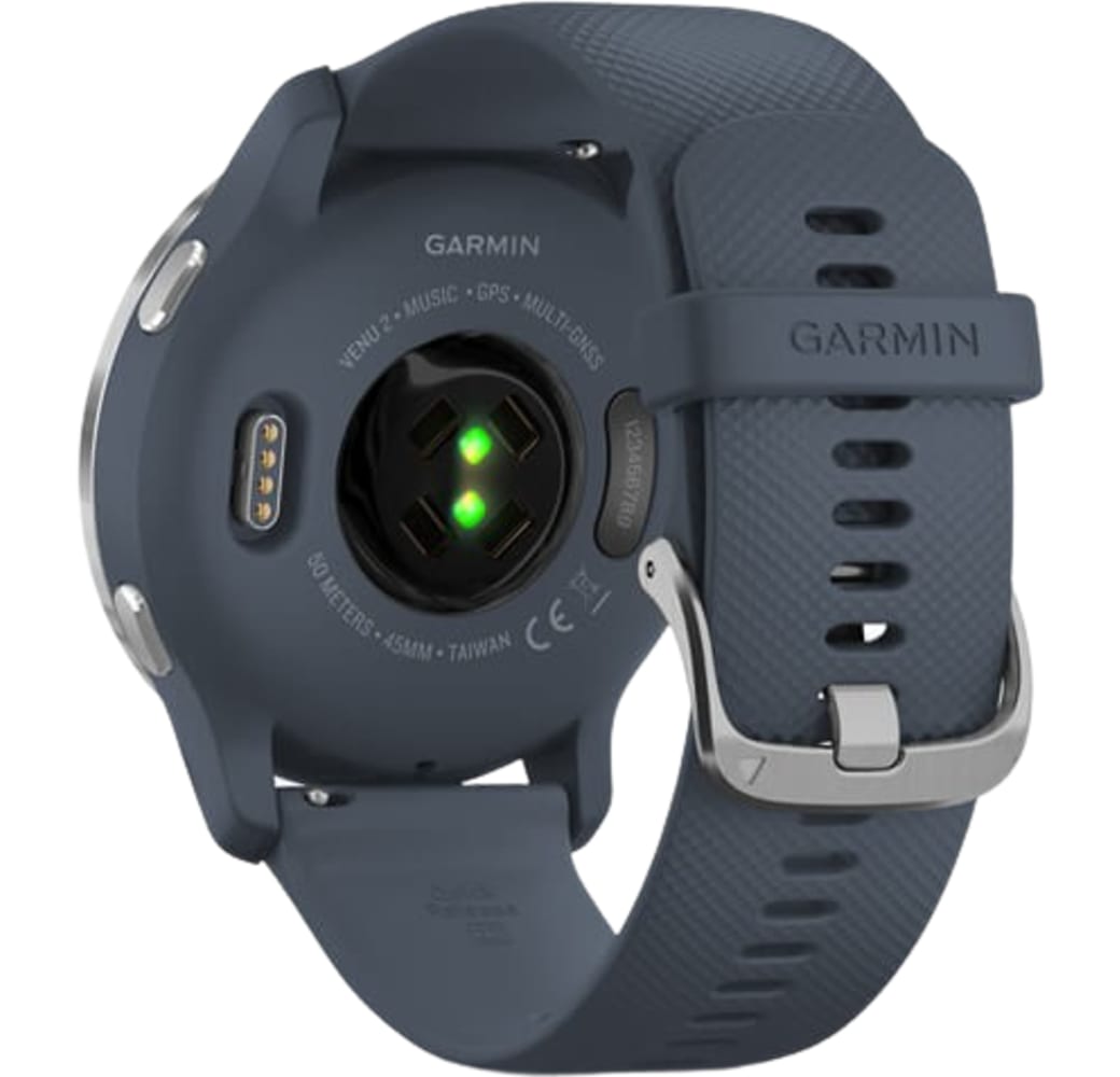 Granietblauw / Zilver Garmin Venu 2 smartwatch, vezelversterkte polymeerkoffer, 45 mm.5