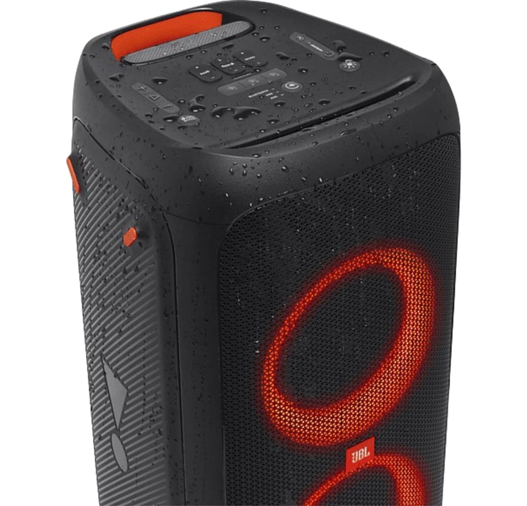 Schwarz JBL Partybox 310 Party-Bluetooth-Lautsprecher + PBM100 Kabelgebundenes Mikrofon.4