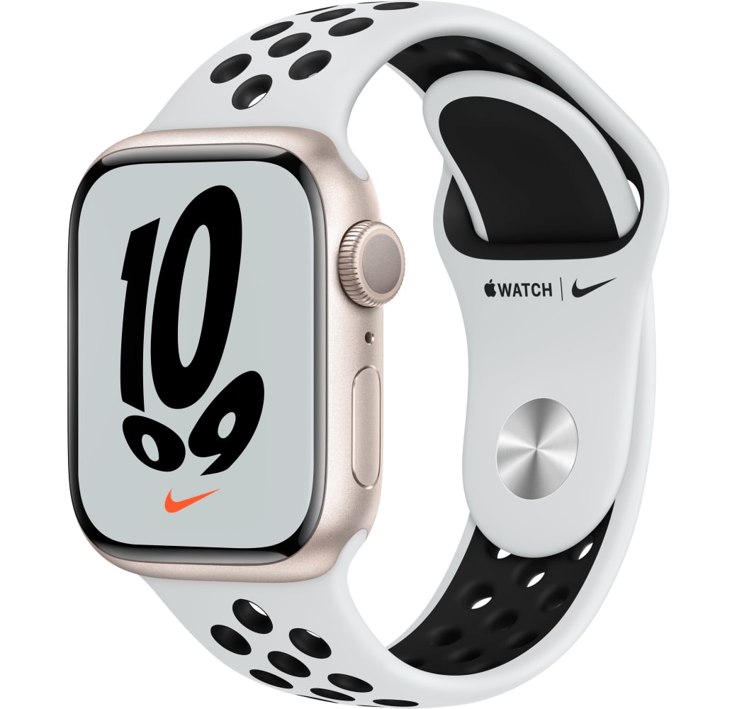 Starlight Apple Watch Nike Series 7 GPS + mobiel, Aluminium behuizing, 41 mm.1