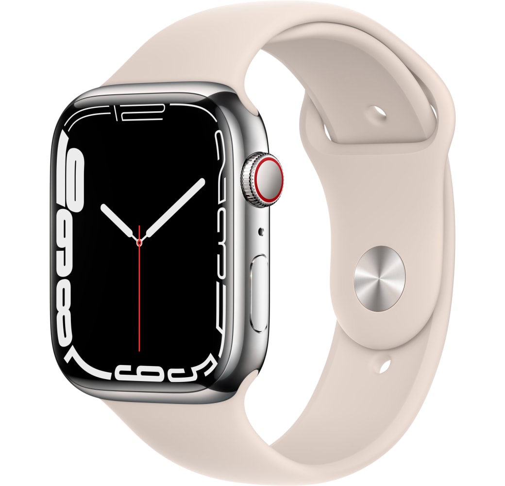 Silber Apple Watch Series 7 GPS + Cellular, Edelstahlgehäuse, 45 mm.1