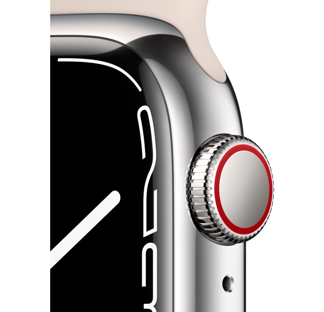 Silber Apple Watch Series 7 GPS + Cellular, Edelstahlgehäuse, 45 mm.3