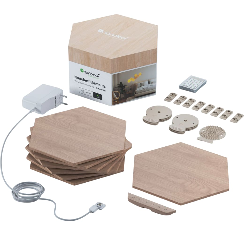 Holz Nanoleaf Elements Wood Look Hexagons Starter Kit 7x.2