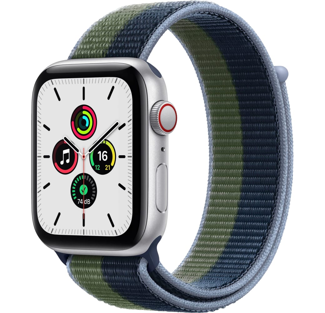 Abyss Blue/Moss Green Apple Watch SE GPS + mobiel, aluminium behuizing, 40 mm.1