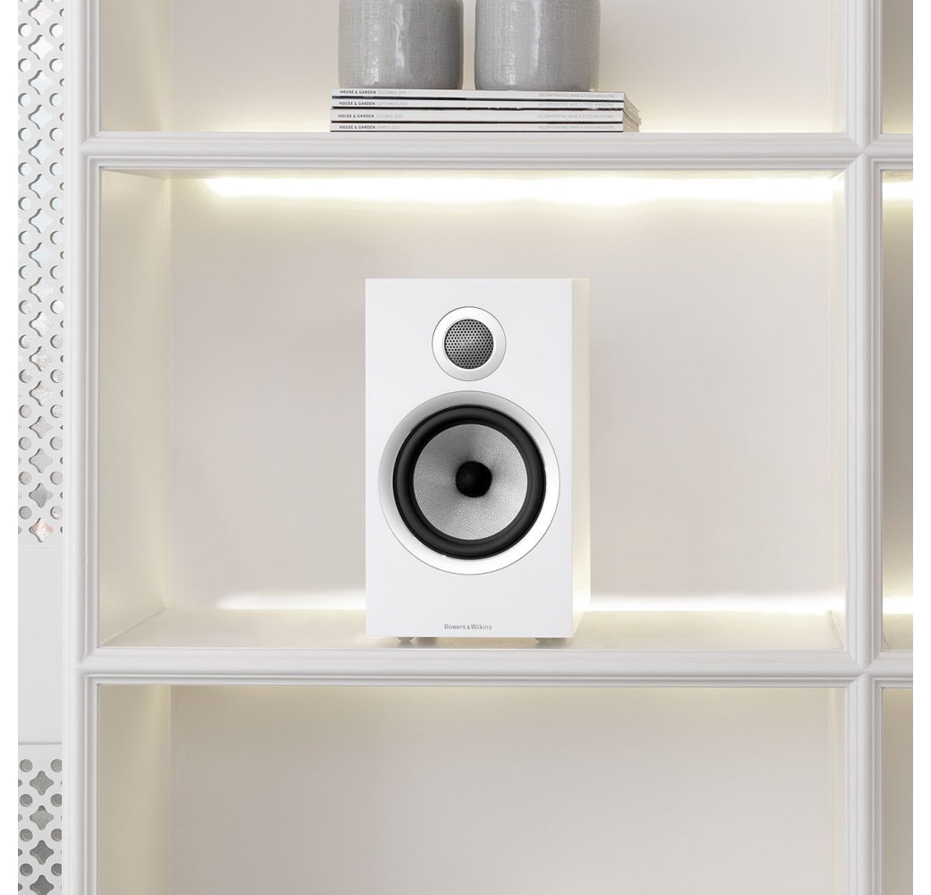 Satin White Bowers & WIlkins 706 S2 Bookshelf speaker (piece).3