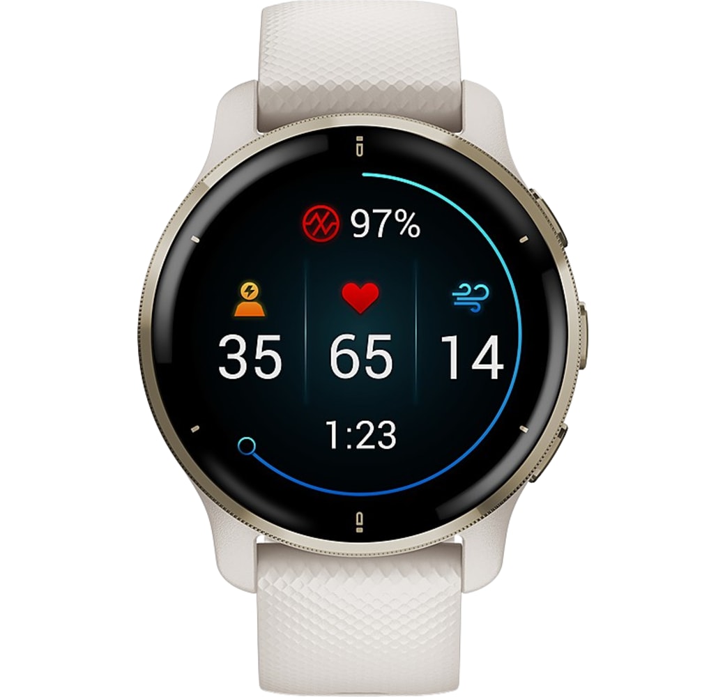 Gold Garmin Venu 2 Plus Smartwatch, Stahlpolymergehäuse, 43 mm.2