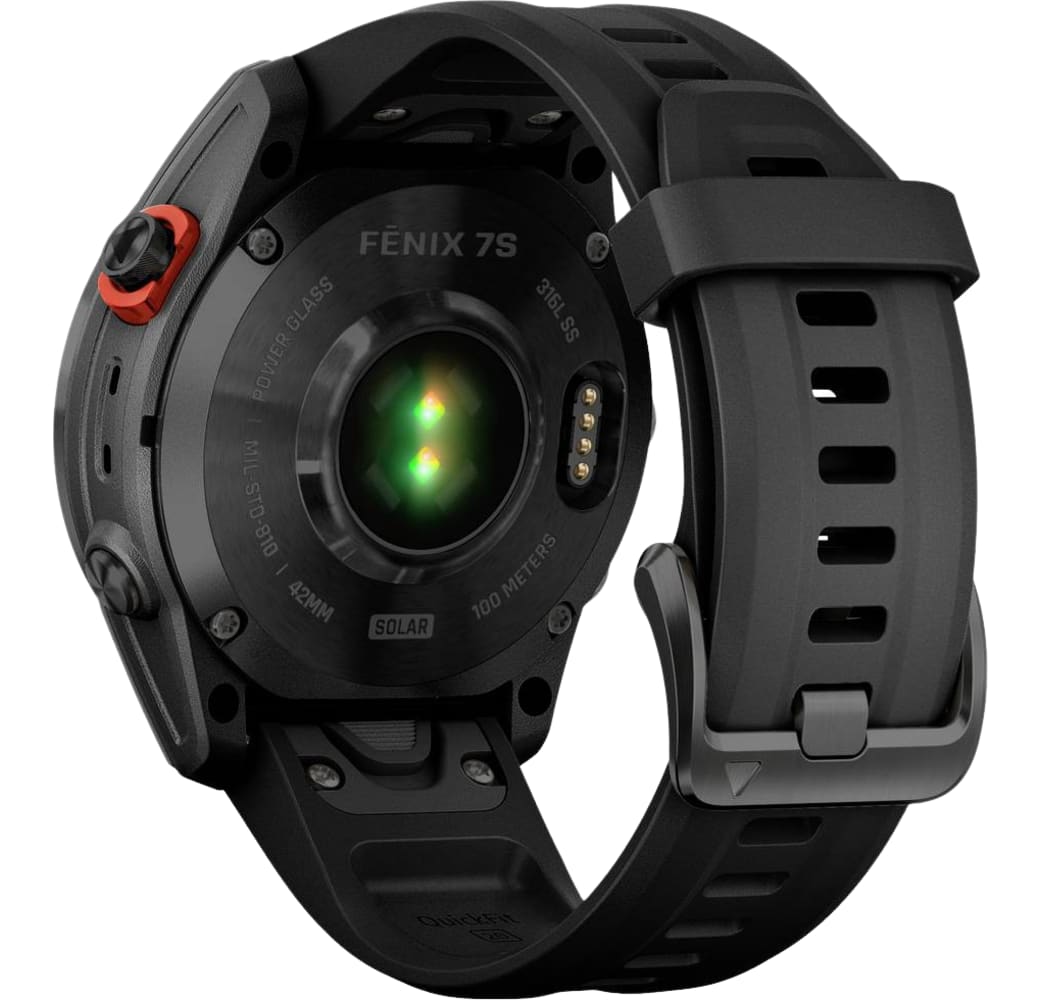 Negro Garmin Fenix ​​7s Solar Smartwatch, correa de acero inoxidable, 42 mm.5