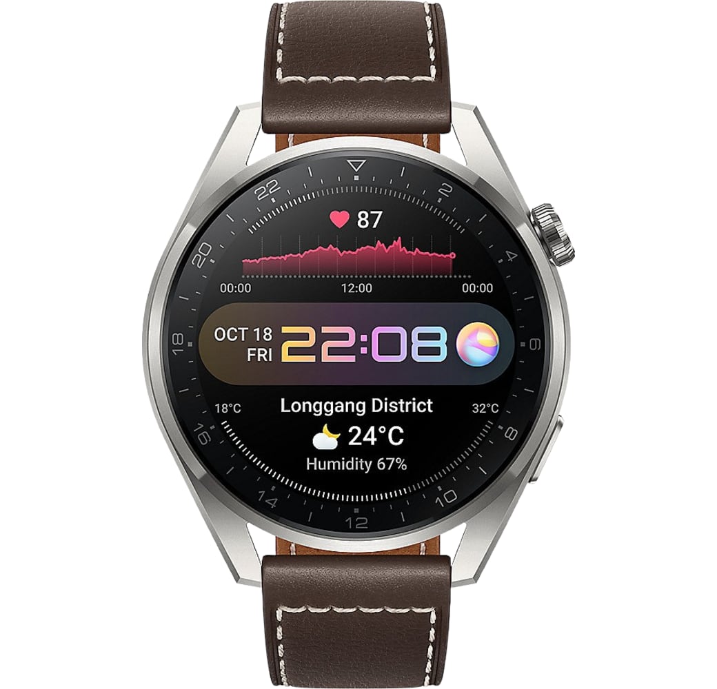 Marrón Huawei 3 Pro Classic GPS Smartwatch, correa de titanio, 48 mm.2