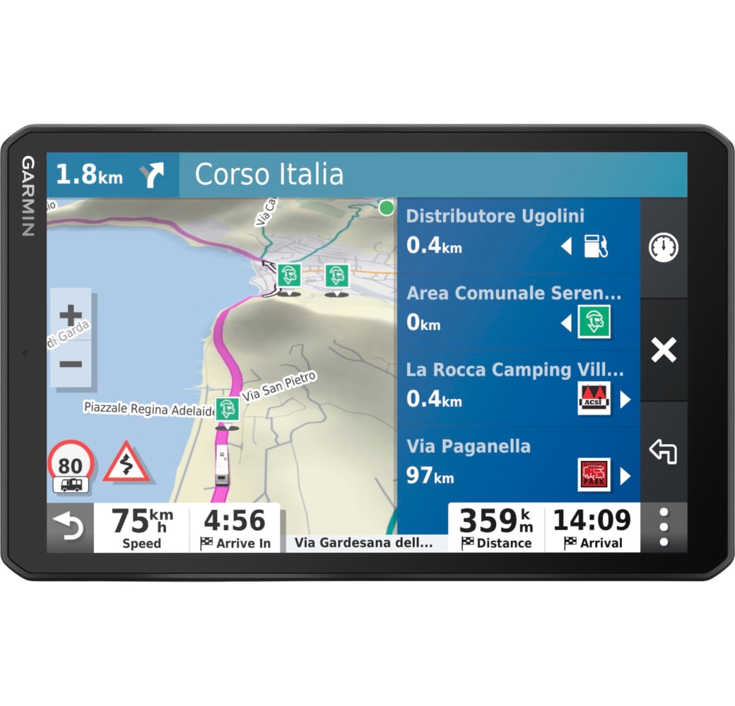 Schwarz Garmin Camper 890 GPS Wohnmobil- und Wohnwagen-Navi.1