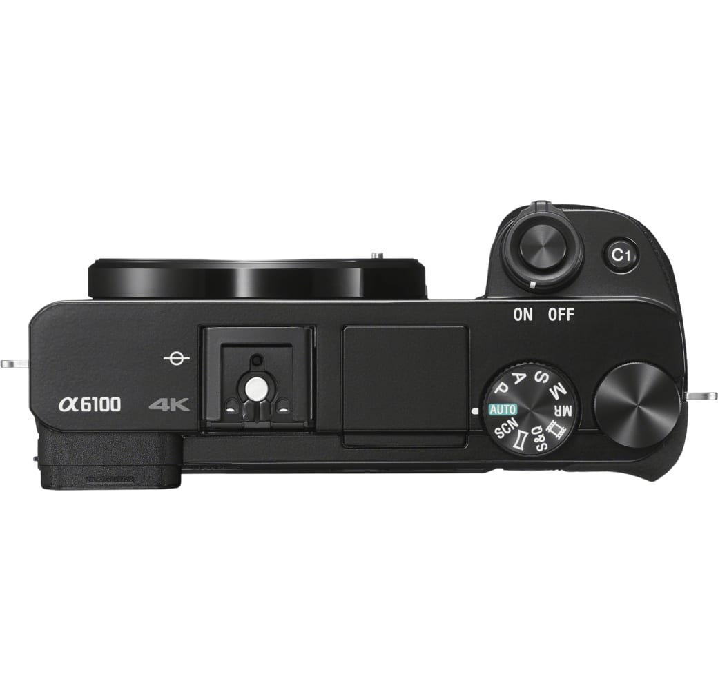 Black Sony Apha 6100 Systeemcamera, met lens E PZ 16-50 mm f/3.5-5.6 OSS.2