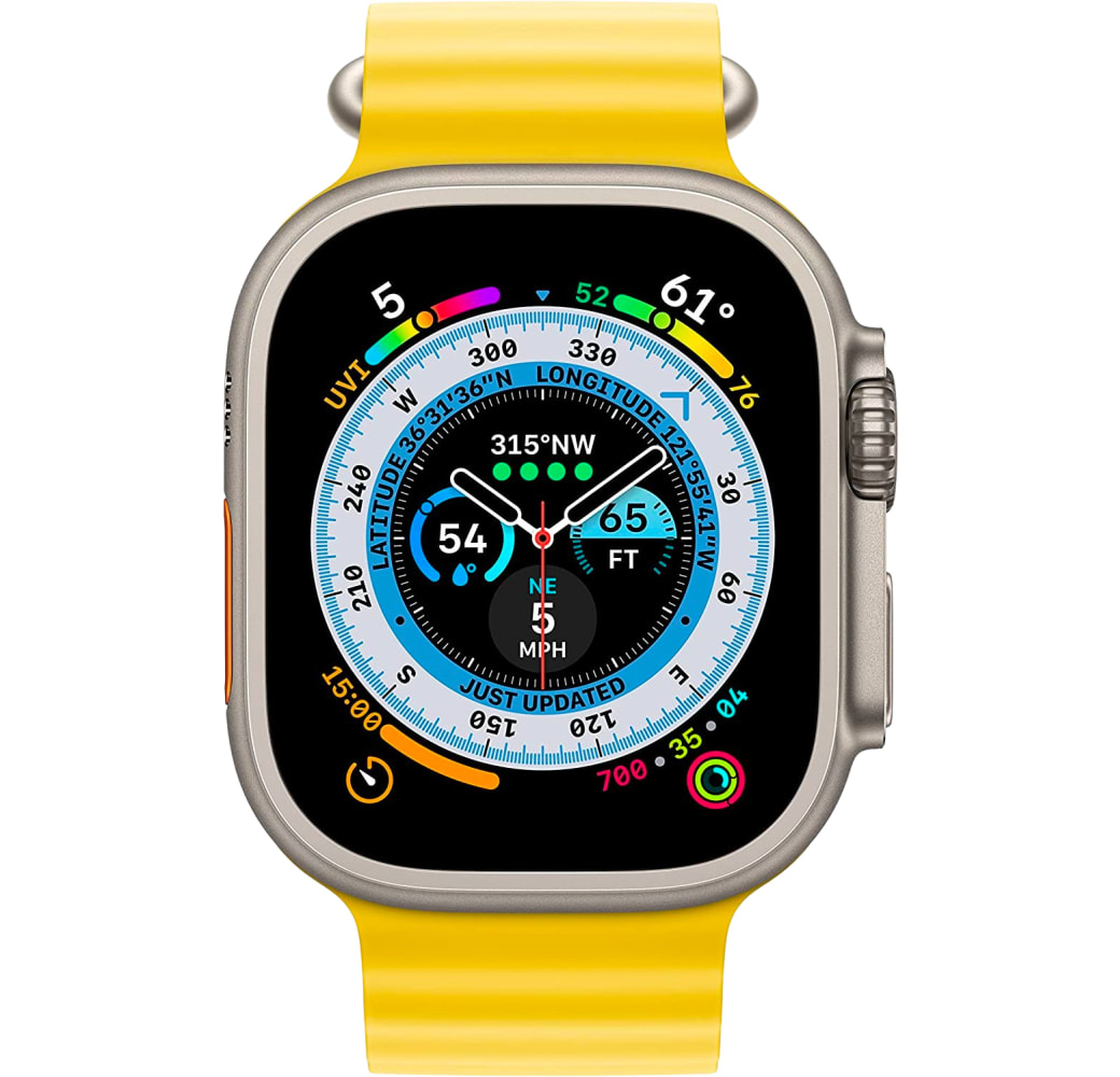 Yellow Apple Watch Ultra GPS + Cellular, Titanium Case, 49mm.2