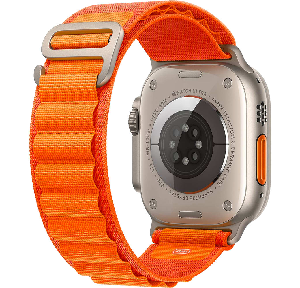 Naranja Apple Watch Ultra GPS + Celular, correa de titanio, 49 mm.3