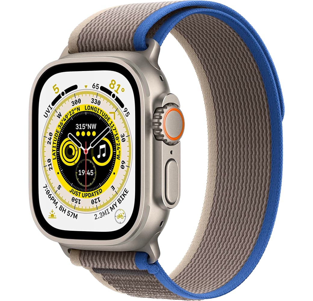 Azul/Gris Apple Watch Ultra GPS + Celular, correa de titanio, 49 mm.1