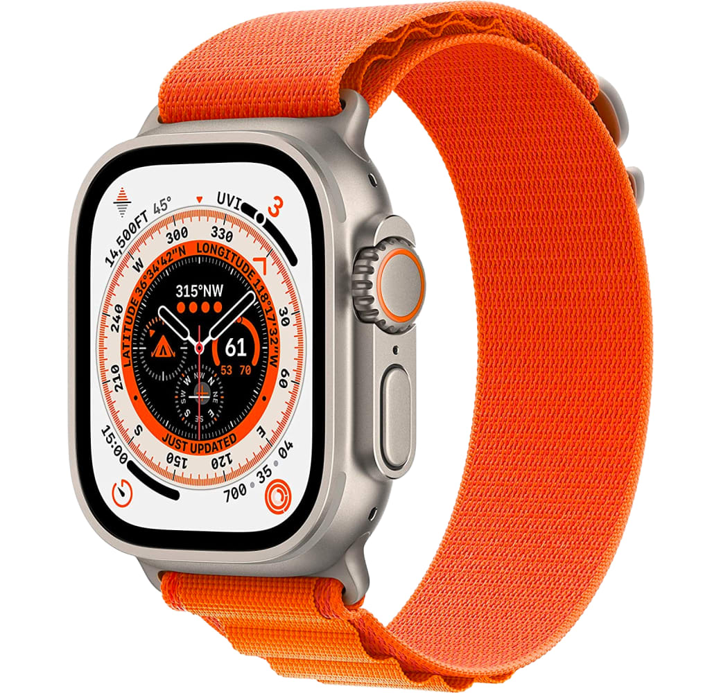 Naranja Apple Watch Ultra GPS + Celular, correa de titanio, 49 mm.1