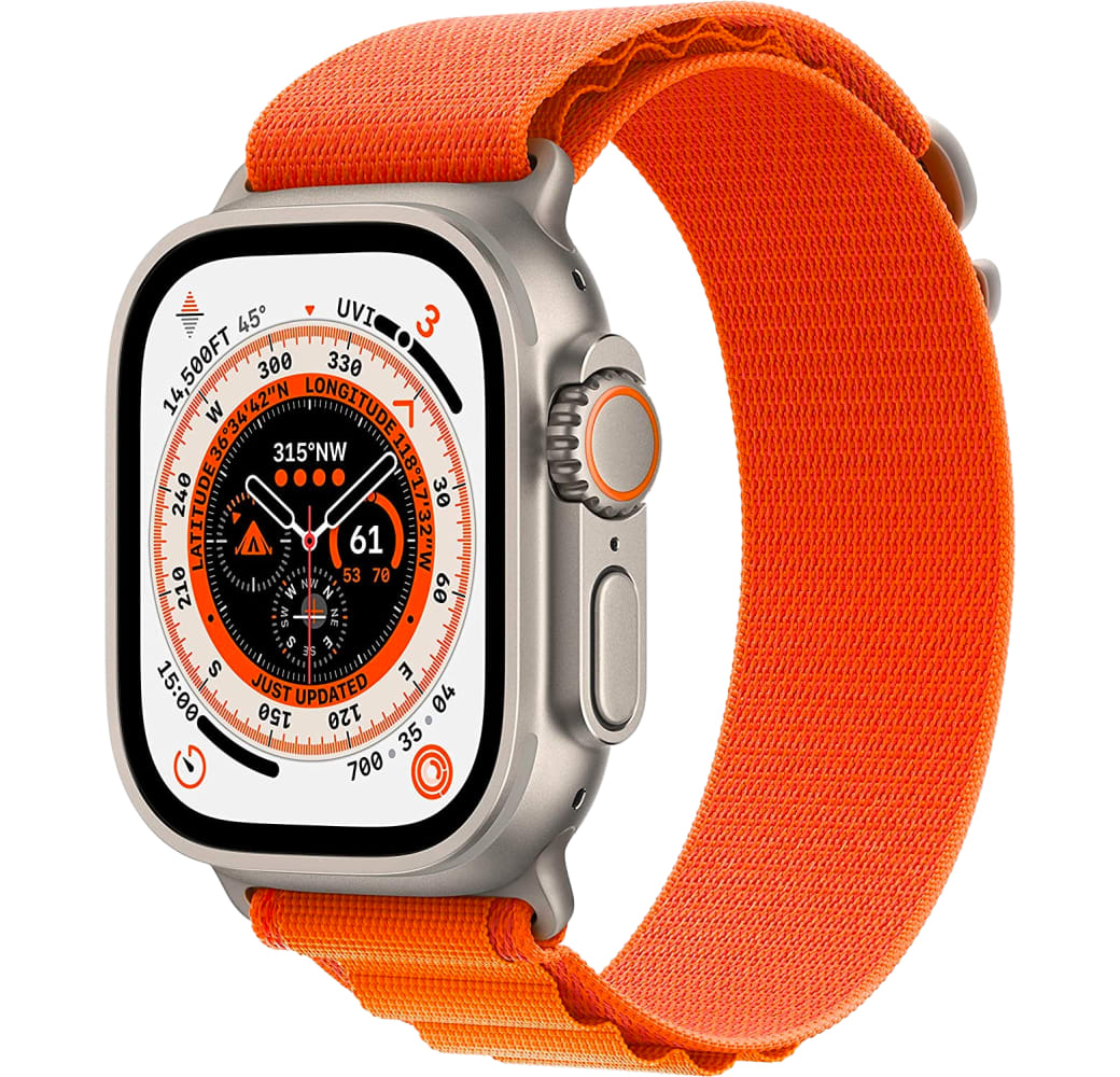 Oranje Apple Watch Ultra GPS + Cellular, titanium behuizing, 49mm.1