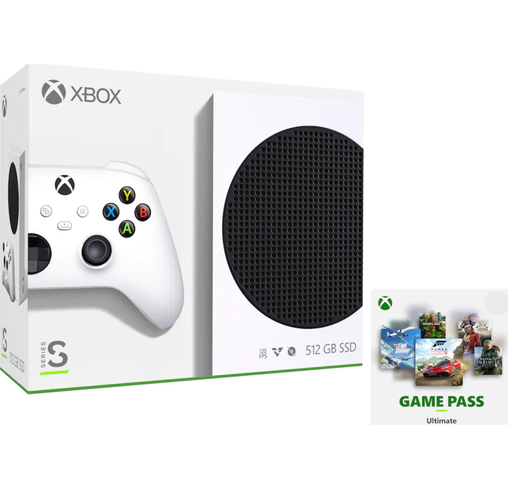 Weiß Microsoft Xbox Serie S Bundle mit Game Pass.6