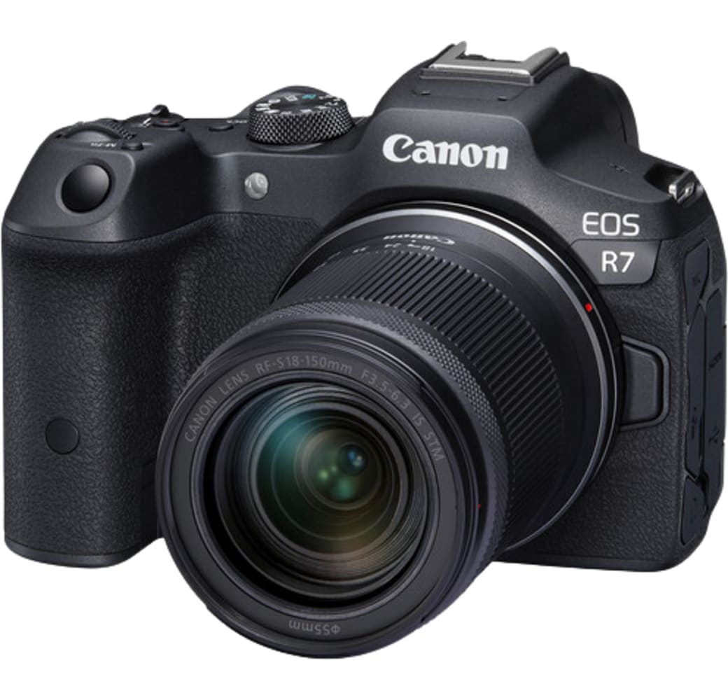 Black Canon EOS R7 Systeemcamera, met lens RF-S 18-150mm f/3.5-6.3 IS STM.1