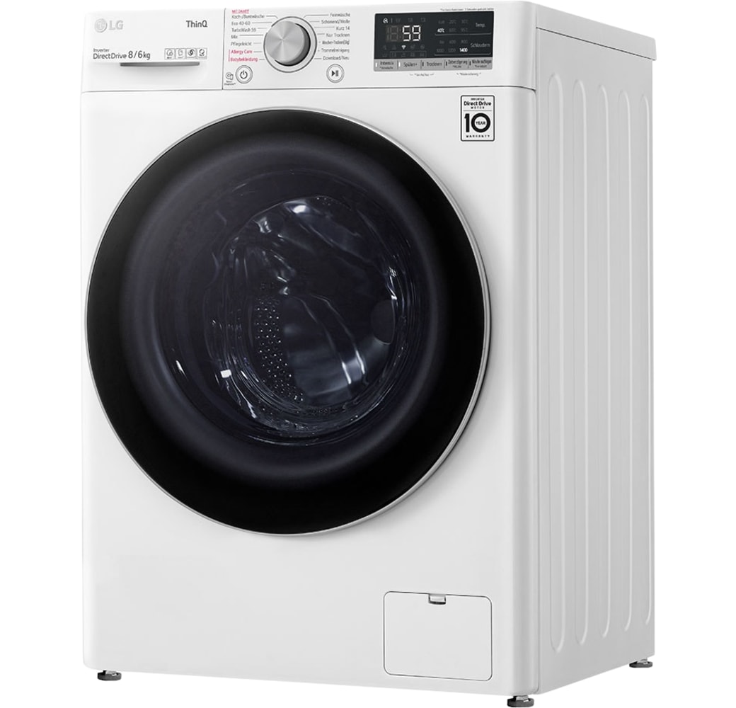 White LG V4WD86S1B Washer Dryer Combo.3