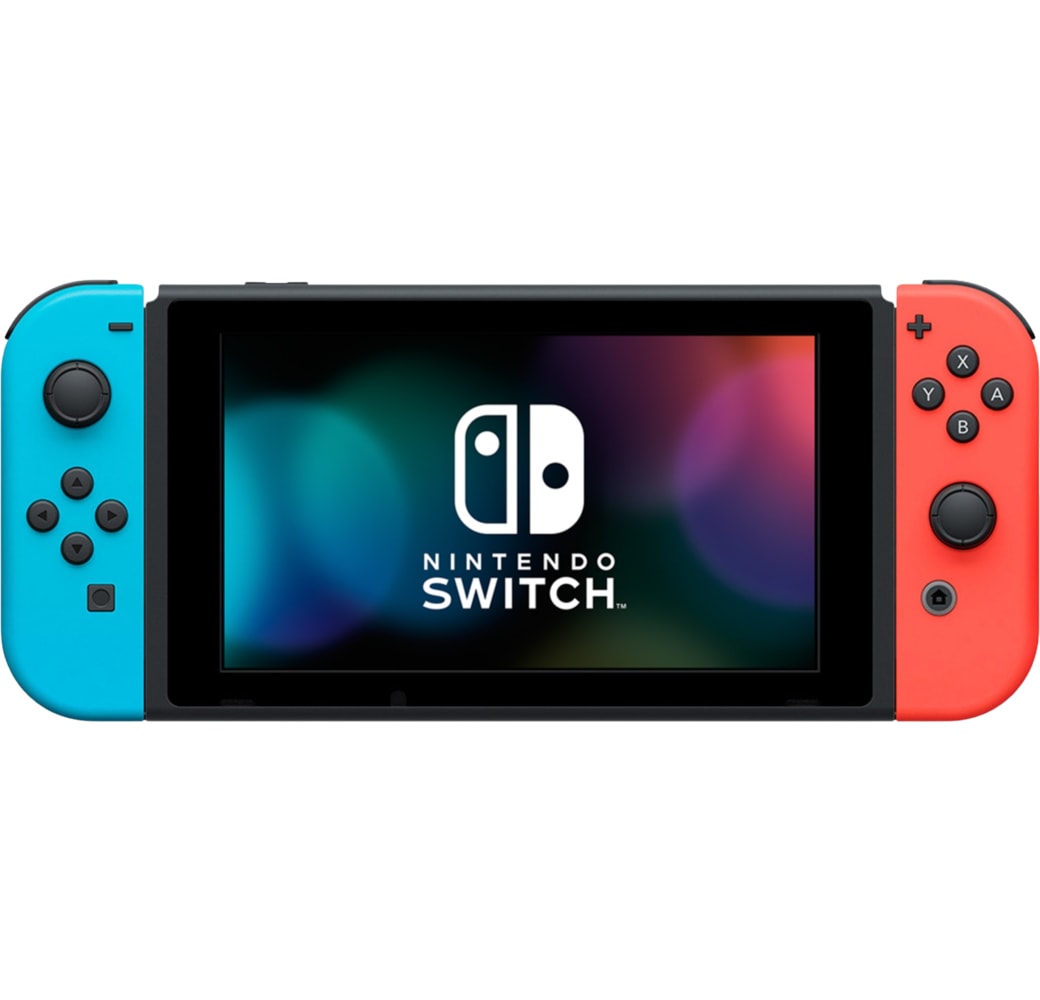 Neón rojo y azul neón Nintendo Switch V2 Console.4