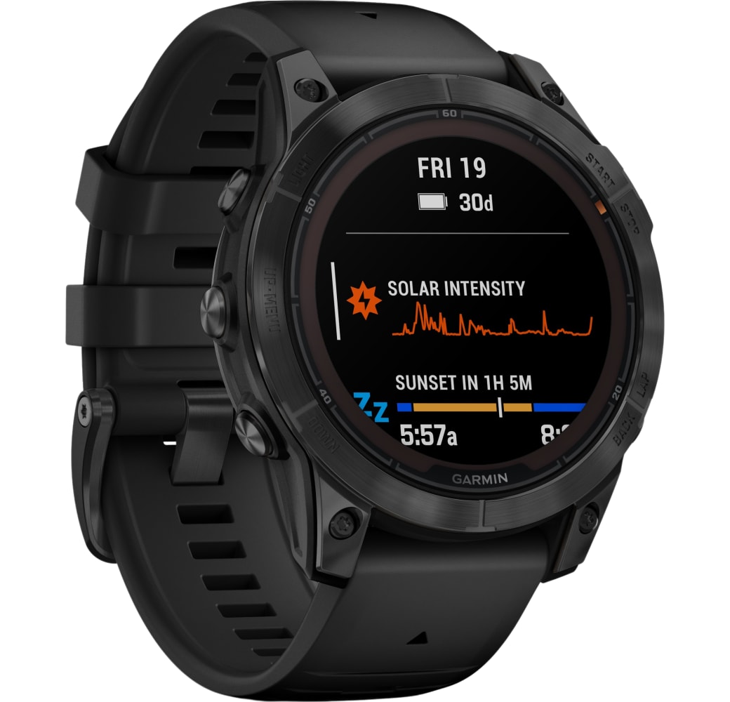 Black Garmin Fēnix® ​​7 Pro SOLAR smartwatch, Roestvrij Staal Behuizing, 47 mm.3