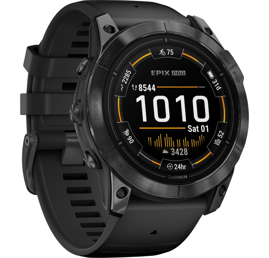 Black Garmin EPIX™ Pro (Gen 2) smartwatch, roestvrijstalen behuizing, 51 mm.3