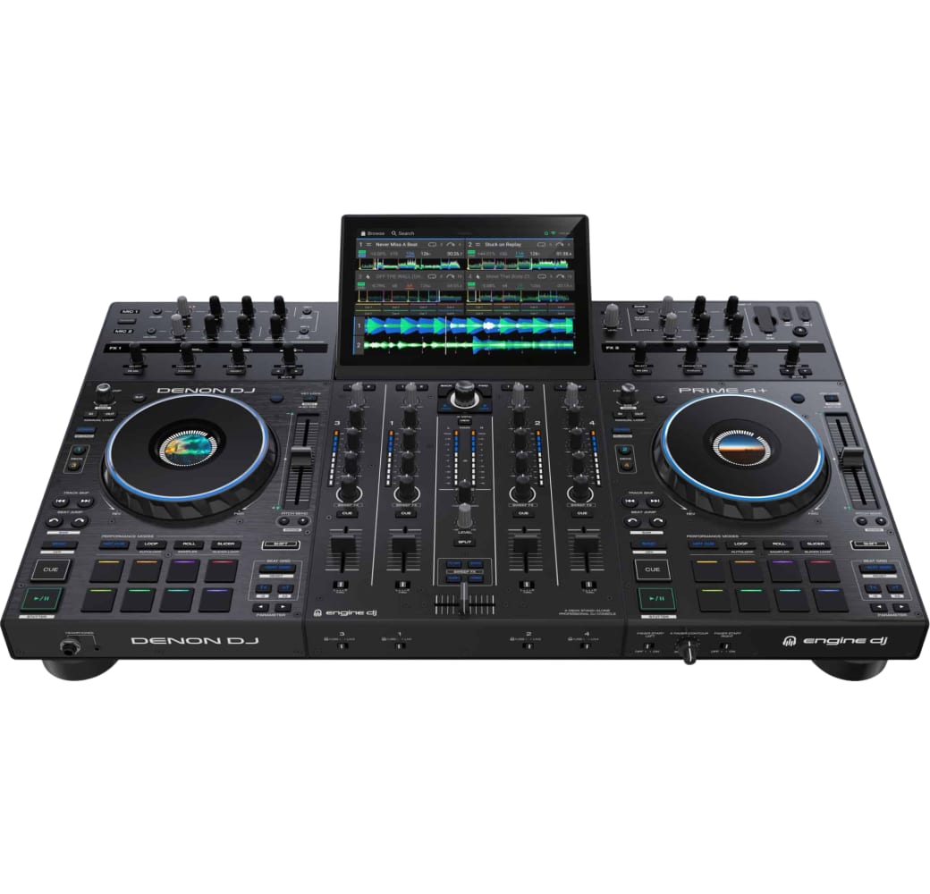 Black Denon Dj Prime 4+ DJ Controller.1