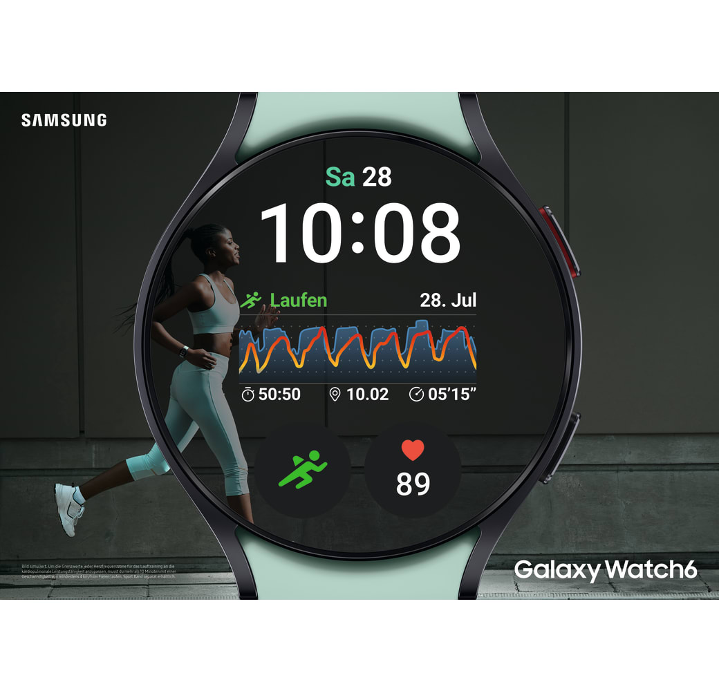 Graphite Samsung Galaxy Watch6 smartwatch, Aluminium behuizing, 44 mm.5
