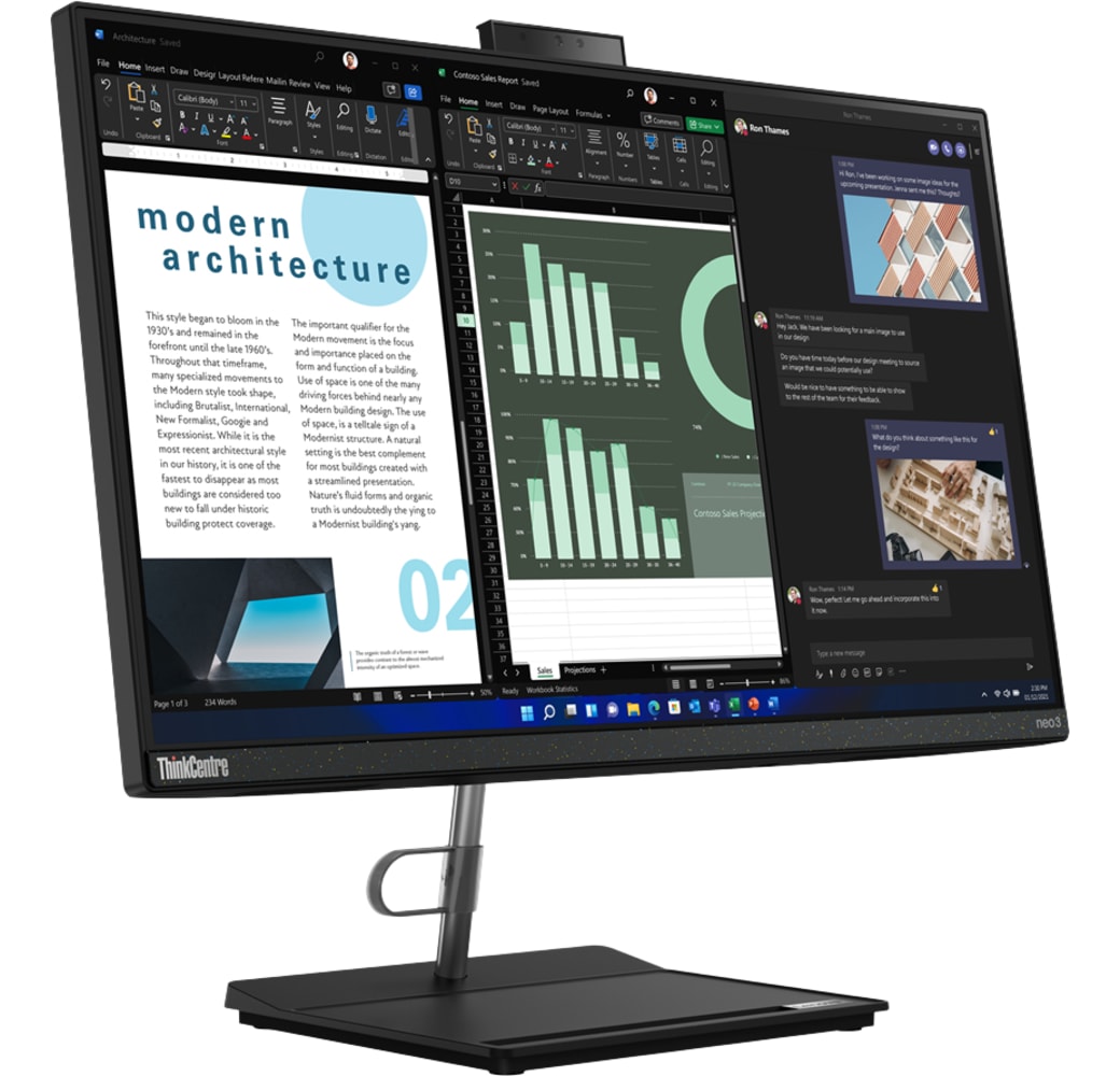 Negro Lenovo ThinkCentre neo 30a All-in-One - Intel® Core™ i3-1215U - 8GB - 256GB SSD - Intel® UHD Graphics.2