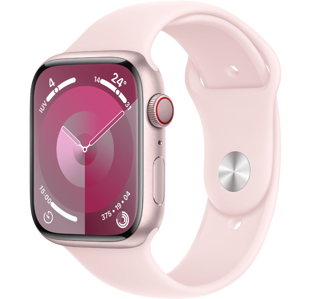 Hellrosa Apple Watch Series 9 GPS + Cellular, Aluminiumgehäuse, 45 mm.1