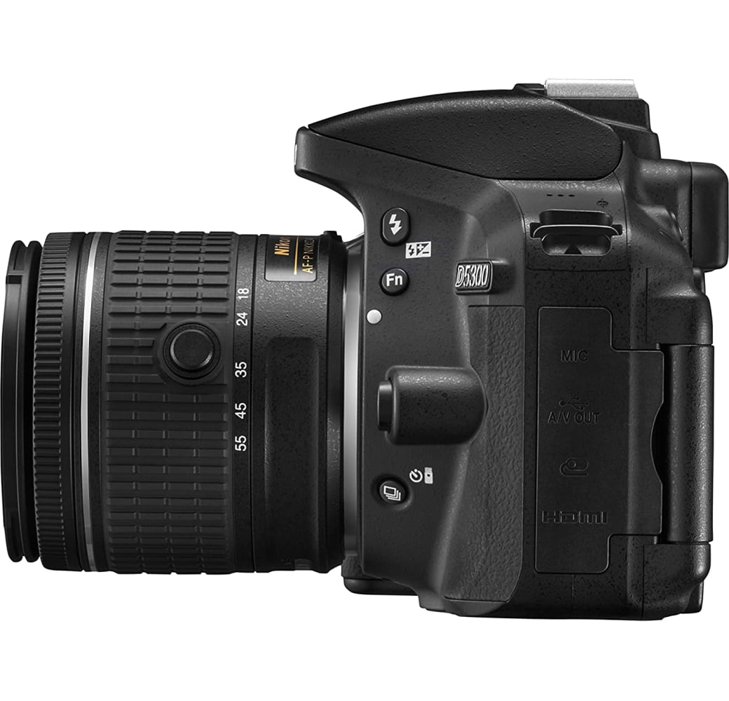 Black Nikon D5300 Kit + AF-P 18-55mm VR lens.4