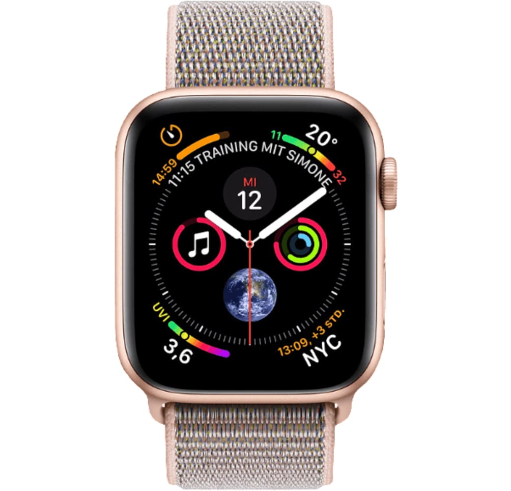 Gold / Sandrosa Sport Loop Apple Watch Serie 4 GPS + Cellular, 44 mm Aluminium-Gehäuse, Sportschlaufe / -band.1