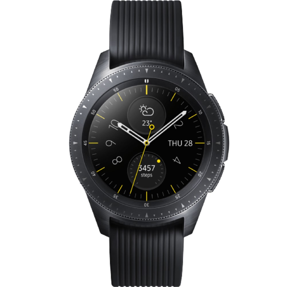 Schwarz Samsung Galaxy Watch LTE, 42 mm, Edelstahlgehäuse, Silikonarmband.1