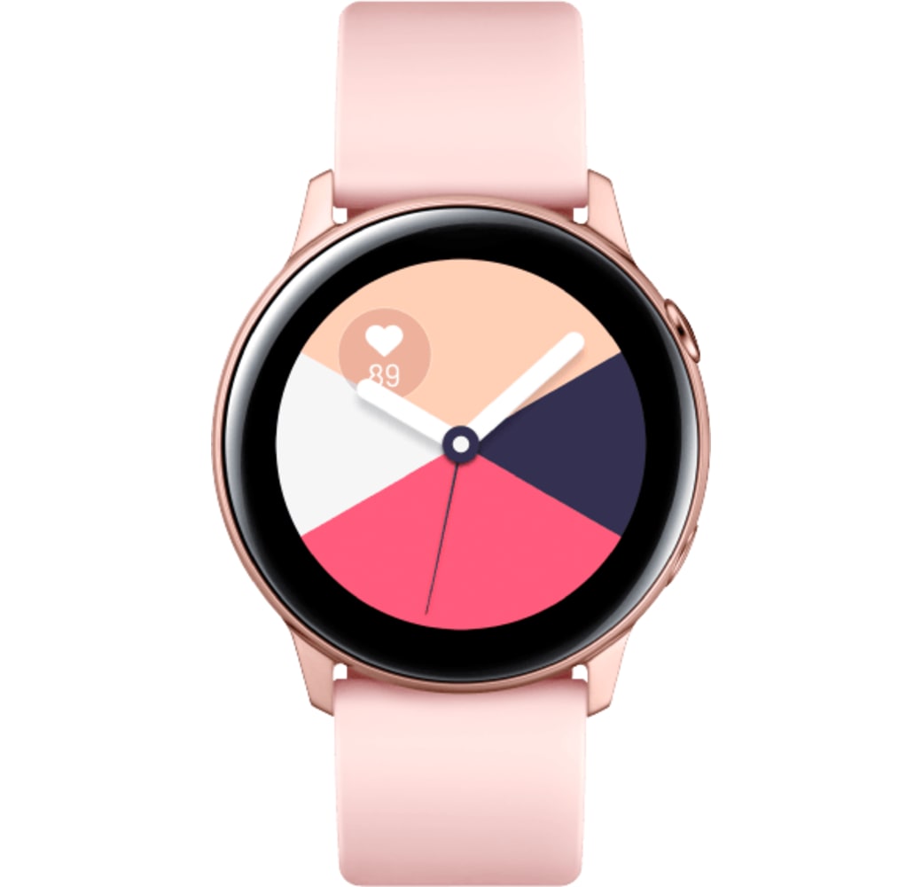 Rose Gold Samsung Galaxy Watch Active, 40mm Aluminium case, Silicone band.1